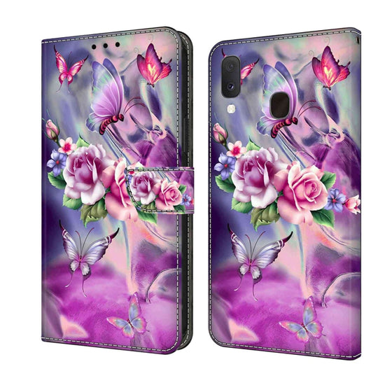 For Samsung Galaxy S10e Crystal 3D Shockproof Protective Leather Phone Case(Butterfly)