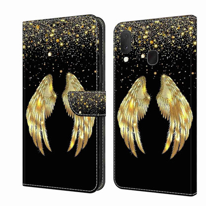 For Samsung Galaxy S10e Crystal 3D Shockproof Protective Leather Phone Case(Golden Wings) by buy2fix
