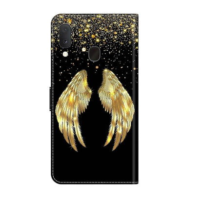 For Samsung Galaxy S10e Crystal 3D Shockproof Protective Leather Phone Case(Golden Wings) by buy2fix