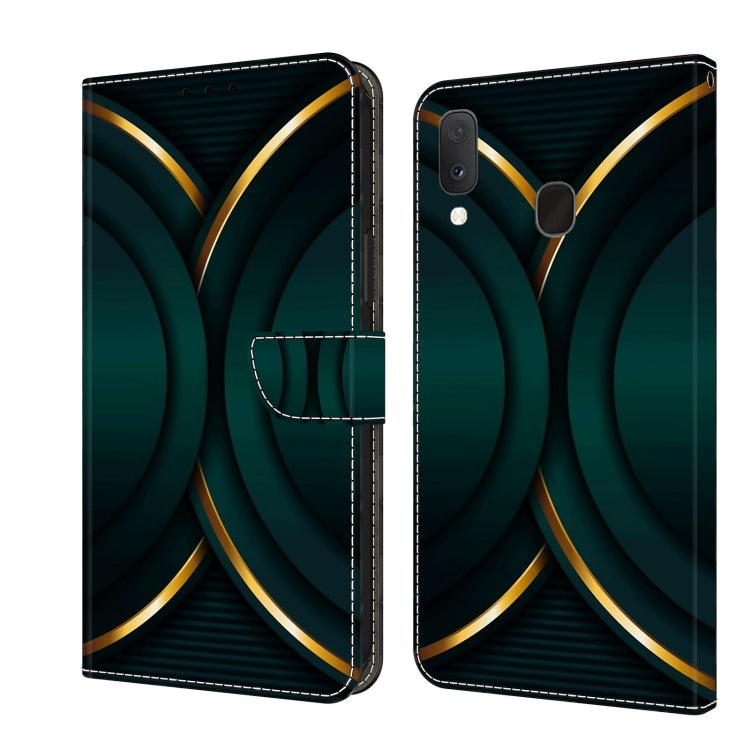 For Samsung Galaxy S10e Crystal 3D Shockproof Protective Leather Phone Case(Gold Outline) by buy2fix