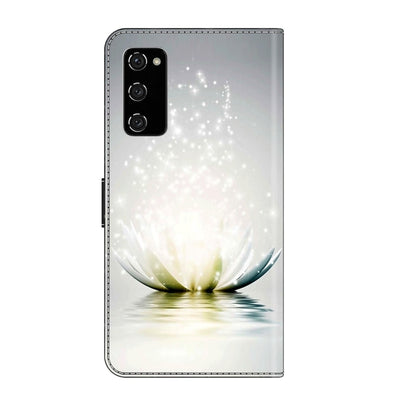 For Samsung Galaxy S20 FE Crystal 3D Shockproof Protective Leather Phone Case(Light Lotus) by buy2fix