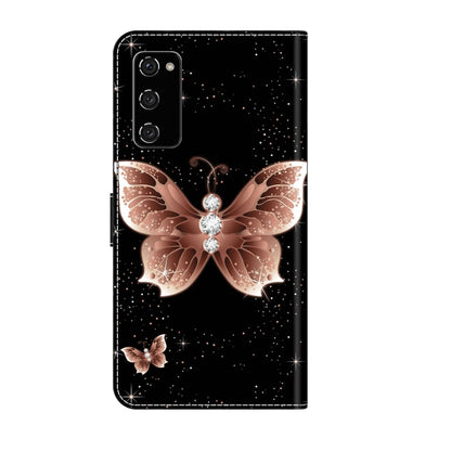 For Samsung Galaxy S20 FE Crystal 3D Shockproof Protective Leather Phone Case(Pink Diamond Butterfly) by buy2fix