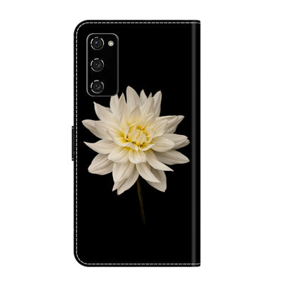 For Samsung Galaxy S20 FE Crystal 3D Shockproof Protective Leather Phone Case(White Flower) by buy2fix