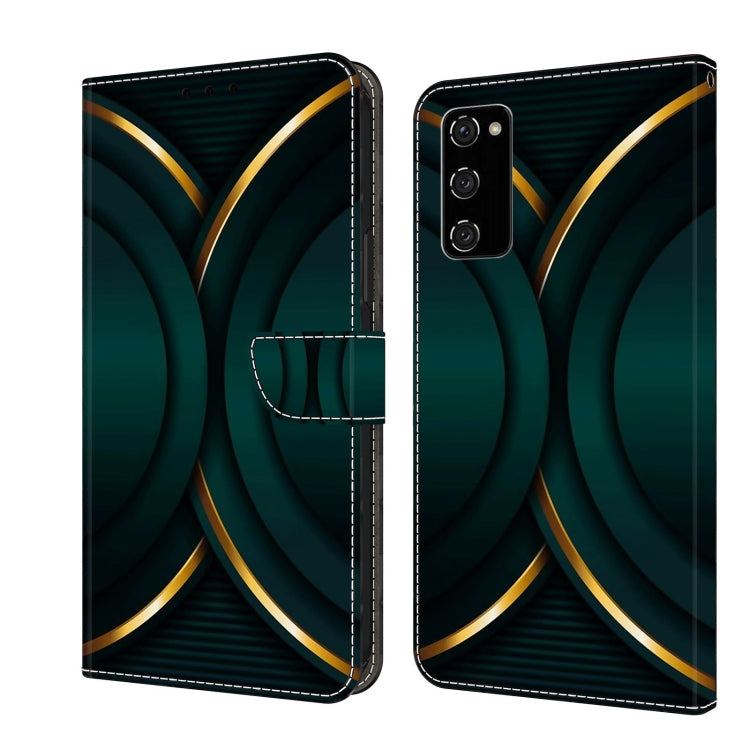 For Samsung Galaxy S20 FE Crystal 3D Shockproof Protective Leather Phone Case(Gold Outline) by buy2fix