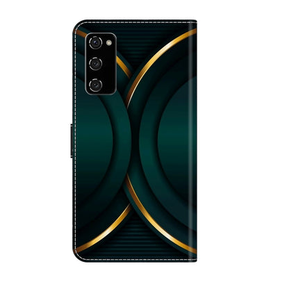 For Samsung Galaxy S20 FE Crystal 3D Shockproof Protective Leather Phone Case(Gold Outline) by buy2fix