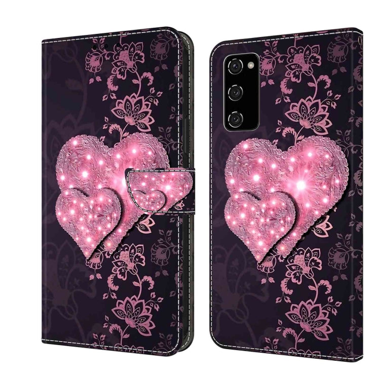 For Samsung Galaxy S20 FE Crystal 3D Shockproof Protective Leather Phone Case(Lace Love) by buy2fix