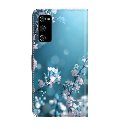 For Samsung Galaxy S20 FE Crystal 3D Shockproof Protective Leather Phone Case(Plum Flower) by buy2fix