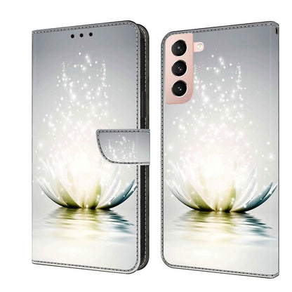 For Samsung Galaxy S21 Crystal 3D Shockproof Protective Leather Phone Case(Light Lotus) - Galaxy S21 5G Cases by buy2fix | Online Shopping UK | buy2fix