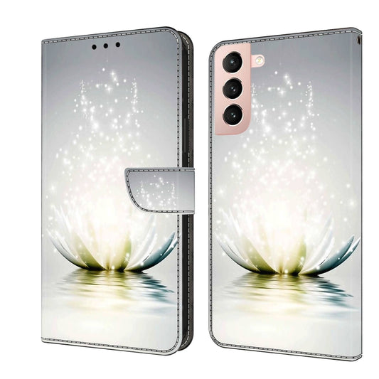 For Samsung Galaxy S21 Crystal 3D Shockproof Protective Leather Phone Case(Light Lotus) - Galaxy S21 5G Cases by buy2fix | Online Shopping UK | buy2fix