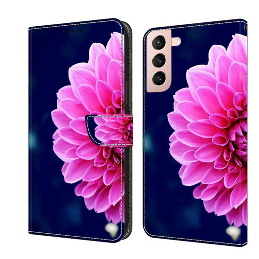 For Samsung Galaxy S21 Crystal 3D Shockproof Protective Leather Phone Case(Pink Petals) - Galaxy S21 5G Cases by buy2fix | Online Shopping UK | buy2fix