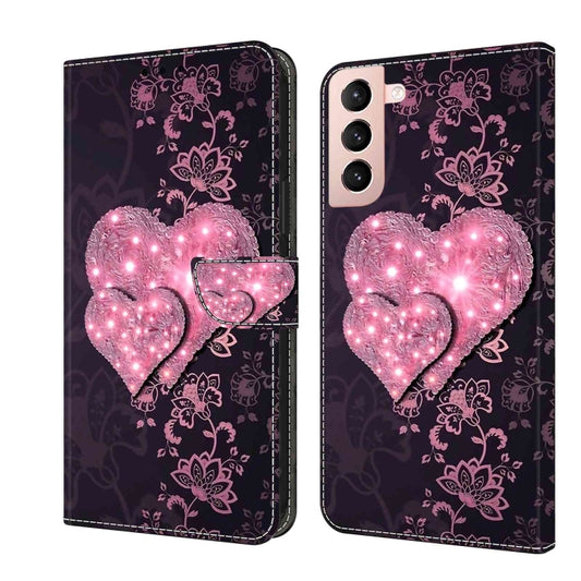 For Samsung Galaxy S21 Crystal 3D Shockproof Protective Leather Phone Case(Lace Love) - Galaxy S21 5G Cases by buy2fix | Online Shopping UK | buy2fix
