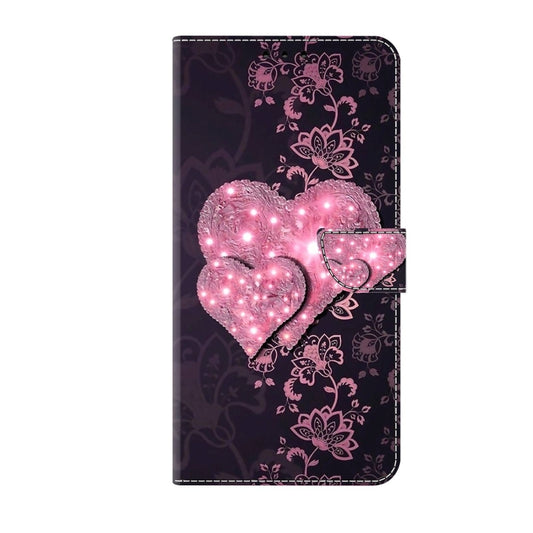 For Samsung Galaxy S21 FE 5G Crystal 3D Shockproof Protective Leather Phone Case(Lace Love) by buy2fix