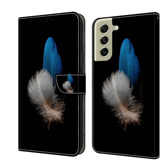 For Samsung Galaxy S21 FE 5G Crystal 3D Shockproof Protective Leather Phone Case(Two Branches)