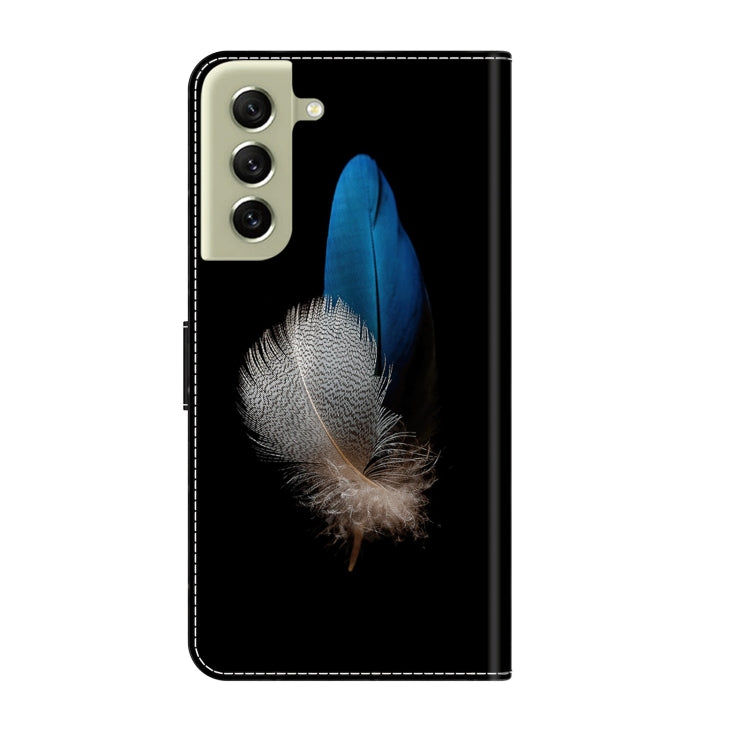 For Samsung Galaxy S21 FE 5G Crystal 3D Shockproof Protective Leather Phone Case(Two Branches) by buy2fix