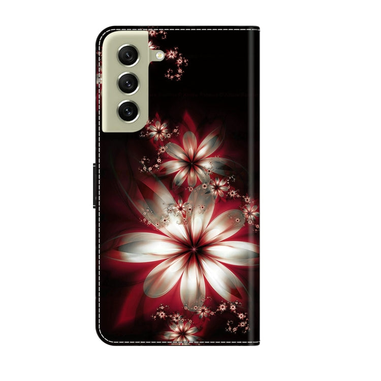 For Samsung Galaxy S21 FE 5G Crystal 3D Shockproof Protective Leather Phone Case(Fantastic Flower) by buy2fix