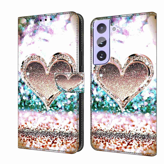 For Samsung Galaxy S21+ Crystal 3D Shockproof Protective Leather Phone Case(Pink Diamond Heart) - Galaxy S21+ 5G Cases by buy2fix | Online Shopping UK | buy2fix
