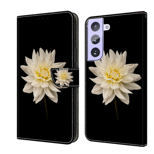 For Samsung Galaxy S21+ Crystal 3D Shockproof Protective Leather Phone Case(White Flower) - Galaxy S21+ 5G Cases by buy2fix | Online Shopping UK | buy2fix