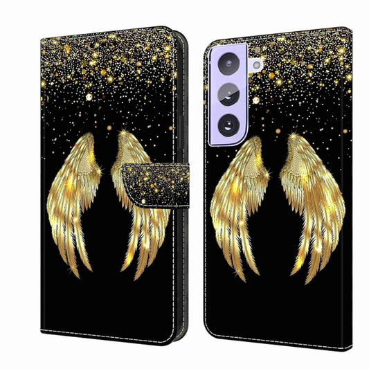 For Samsung Galaxy S21+ Crystal 3D Shockproof Protective Leather Phone Case(Golden Wings) - Galaxy S21+ 5G Cases by buy2fix | Online Shopping UK | buy2fix