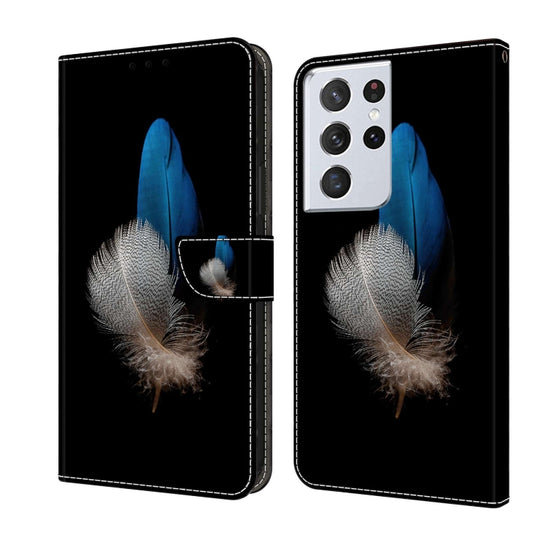 For Samsung Galaxy S21 Ultra Crystal 3D Shockproof Protective Leather Phone Case(Two Branches) - Galaxy S21 Ultra 5G Cases by buy2fix | Online Shopping UK | buy2fix