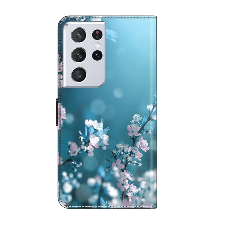For Samsung Galaxy S21 Ultra Crystal 3D Shockproof Protective Leather Phone Case(Plum Flower) - Galaxy S21 Ultra 5G Cases by buy2fix | Online Shopping UK | buy2fix