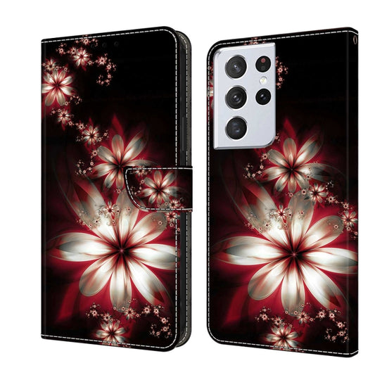 For Samsung Galaxy S21 Ultra Crystal 3D Shockproof Protective Leather Phone Case(Fantastic Flower) - Galaxy S21 Ultra 5G Cases by buy2fix | Online Shopping UK | buy2fix