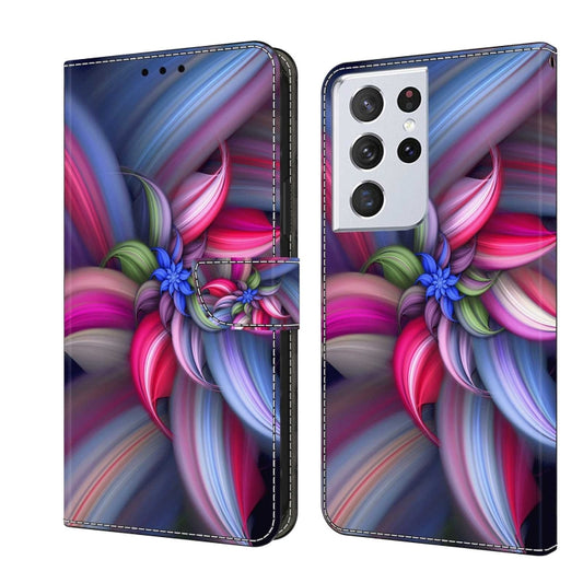 For Samsung Galaxy S21 Ultra Crystal 3D Shockproof Protective Leather Phone Case(Colorful Flower) - Galaxy S21 Ultra 5G Cases by buy2fix | Online Shopping UK | buy2fix