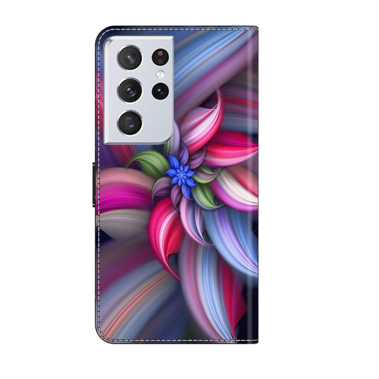 For Samsung Galaxy S21 Ultra Crystal 3D Shockproof Protective Leather Phone Case(Colorful Flower) - Galaxy S21 Ultra 5G Cases by buy2fix | Online Shopping UK | buy2fix