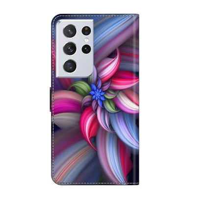 For Samsung Galaxy S21 Ultra Crystal 3D Shockproof Protective Leather Phone Case(Colorful Flower) - Galaxy S21 Ultra 5G Cases by buy2fix | Online Shopping UK | buy2fix