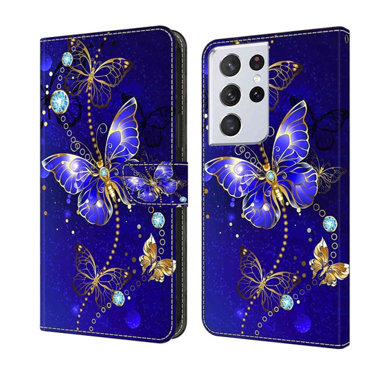 For Samsung Galaxy S21 Ultra Crystal 3D Shockproof Protective Leather Phone Case(Diamond Butterfly) - Galaxy S21 Ultra 5G Cases by buy2fix | Online Shopping UK | buy2fix