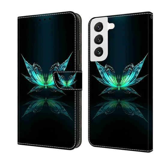 For Samsung Galaxy S22 Crystal 3D Shockproof Protective Leather Phone Case(Reflection Dutterfly) - Galaxy S22 5G Cases by buy2fix | Online Shopping UK | buy2fix