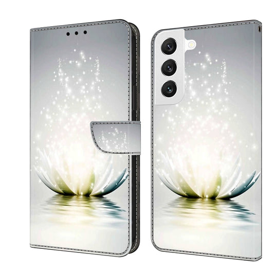 For Samsung Galaxy S22 Crystal 3D Shockproof Protective Leather Phone Case(Light Lotus) - Galaxy S22 5G Cases by buy2fix | Online Shopping UK | buy2fix