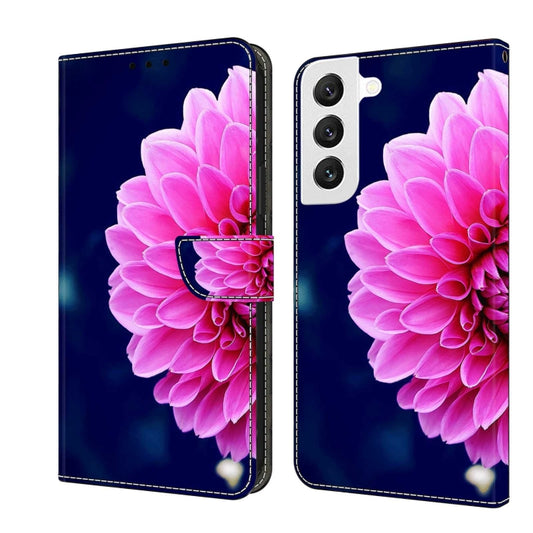 For Samsung Galaxy S22 Crystal 3D Shockproof Protective Leather Phone Case(Pink Petals) - Galaxy S22 5G Cases by buy2fix | Online Shopping UK | buy2fix