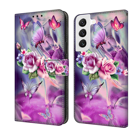 For Samsung Galaxy S22 Crystal 3D Shockproof Protective Leather Phone Case(Butterfly) - Galaxy S22 5G Cases by buy2fix | Online Shopping UK | buy2fix