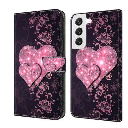 For Samsung Galaxy S22 Crystal 3D Shockproof Protective Leather Phone Case(Lace Love) - Galaxy S22 5G Cases by buy2fix | Online Shopping UK | buy2fix