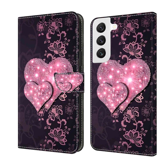 For Samsung Galaxy S22 Crystal 3D Shockproof Protective Leather Phone Case(Lace Love) - Galaxy S22 5G Cases by buy2fix | Online Shopping UK | buy2fix