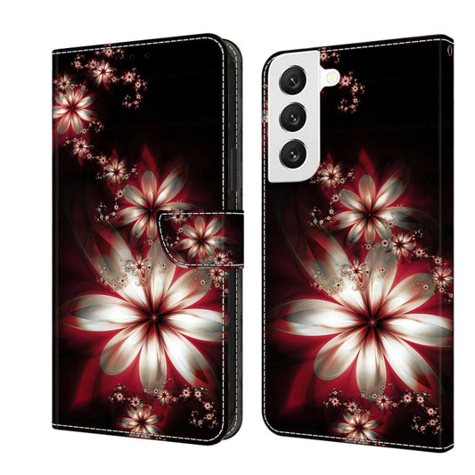 For Samsung Galaxy S22 Crystal 3D Shockproof Protective Leather Phone Case(Fantastic Flower) - Galaxy S22 5G Cases by buy2fix | Online Shopping UK | buy2fix