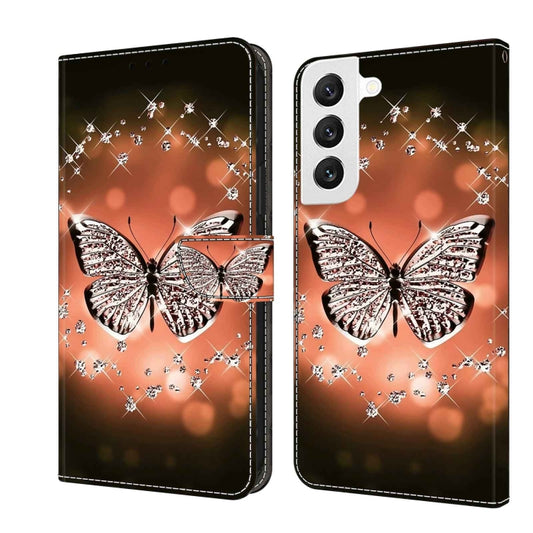 For Samsung Galaxy S22 Crystal 3D Shockproof Protective Leather Phone Case(Crystal Butterfly) - Galaxy S22 5G Cases by buy2fix | Online Shopping UK | buy2fix