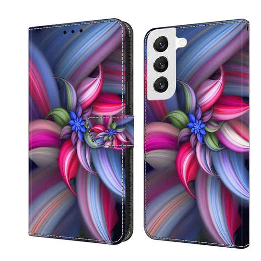 For Samsung Galaxy S22 Crystal 3D Shockproof Protective Leather Phone Case(Colorful Flower) - Galaxy S22 5G Cases by buy2fix | Online Shopping UK | buy2fix