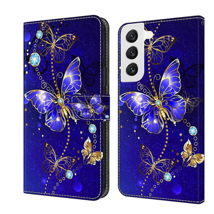 For Samsung Galaxy S22 Crystal 3D Shockproof Protective Leather Phone Case(Diamond Butterfly) - Galaxy S22 5G Cases by buy2fix | Online Shopping UK | buy2fix