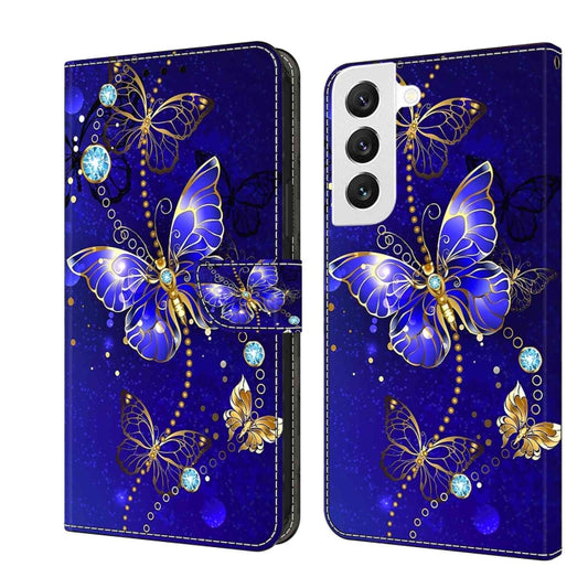 For Samsung Galaxy S22 Crystal 3D Shockproof Protective Leather Phone Case(Diamond Butterfly) - Galaxy S22 5G Cases by buy2fix | Online Shopping UK | buy2fix