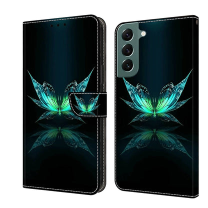 For Samsung Galaxy S22+ Crystal 3D Shockproof Protective Leather Phone Case(Reflection Dutterfly) - Galaxy S22+ 5G Cases by buy2fix | Online Shopping UK | buy2fix