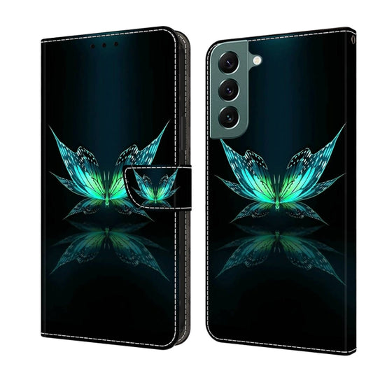 For Samsung Galaxy S22+ Crystal 3D Shockproof Protective Leather Phone Case(Reflection Dutterfly) - Galaxy S22+ 5G Cases by buy2fix | Online Shopping UK | buy2fix