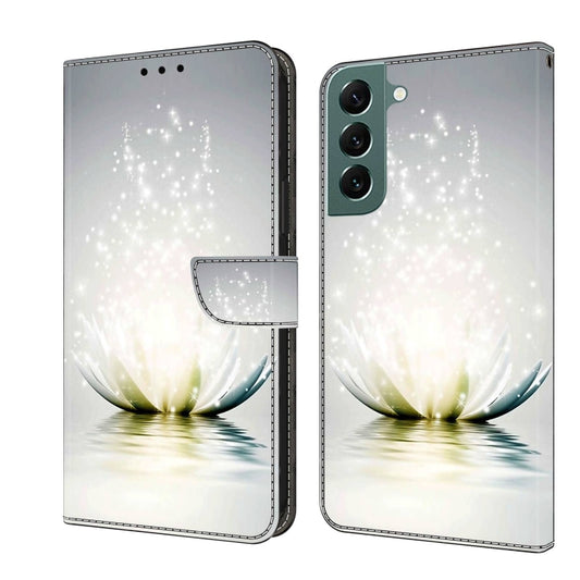 For Samsung Galaxy S22+ Crystal 3D Shockproof Protective Leather Phone Case(Light Lotus) - Galaxy S22+ 5G Cases by buy2fix | Online Shopping UK | buy2fix