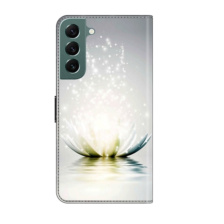 For Samsung Galaxy S22+ Crystal 3D Shockproof Protective Leather Phone Case(Light Lotus) - Galaxy S22+ 5G Cases by buy2fix | Online Shopping UK | buy2fix