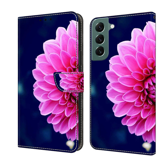 For Samsung Galaxy S22+ Crystal 3D Shockproof Protective Leather Phone Case(Pink Petals) - Galaxy S22+ 5G Cases by buy2fix | Online Shopping UK | buy2fix