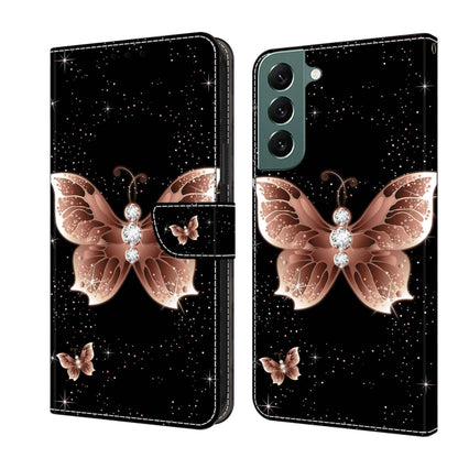 For Samsung Galaxy S22+ Crystal 3D Shockproof Protective Leather Phone Case(Pink Diamond Butterfly) - Galaxy S22+ 5G Cases by buy2fix | Online Shopping UK | buy2fix