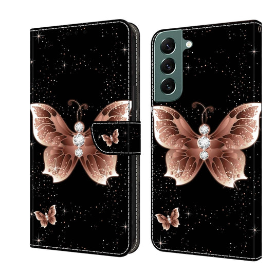 For Samsung Galaxy S22+ Crystal 3D Shockproof Protective Leather Phone Case(Pink Diamond Butterfly) - Galaxy S22+ 5G Cases by buy2fix | Online Shopping UK | buy2fix