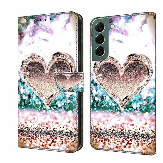 For Samsung Galaxy S22+ Crystal 3D Shockproof Protective Leather Phone Case(Pink Diamond Heart) - Galaxy S22+ 5G Cases by buy2fix | Online Shopping UK | buy2fix