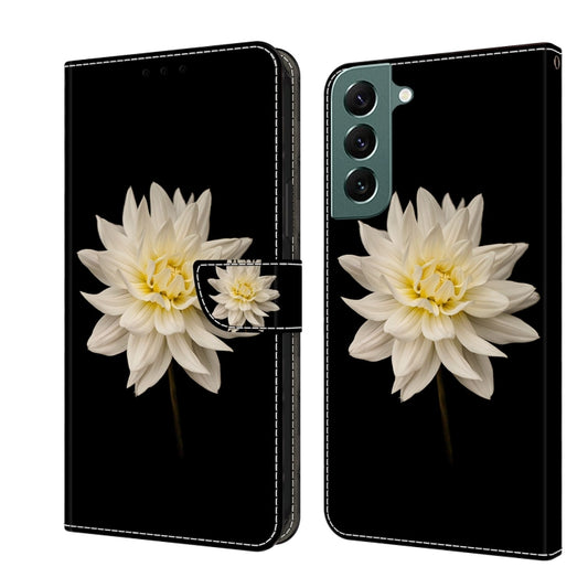 For Samsung Galaxy S22+ Crystal 3D Shockproof Protective Leather Phone Case(White Flower) - Galaxy S22+ 5G Cases by buy2fix | Online Shopping UK | buy2fix