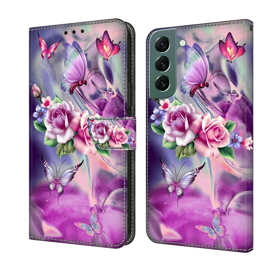 For Samsung Galaxy S22+ Crystal 3D Shockproof Protective Leather Phone Case(Butterfly) - Galaxy S22+ 5G Cases by buy2fix | Online Shopping UK | buy2fix